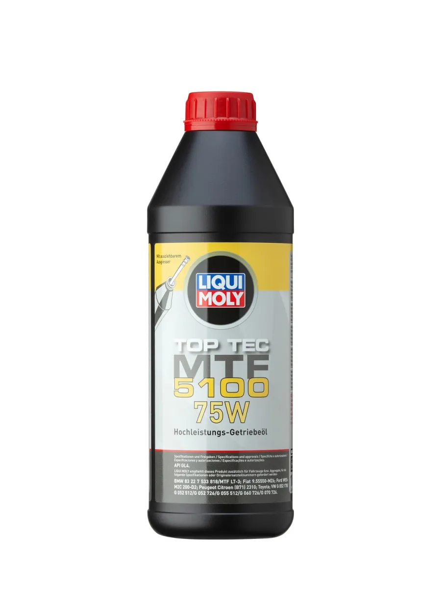 Liqui Moly Top Tec MTF 5100 75W 1L - Fluido sintético de alto rendimiento para cajas manuales.