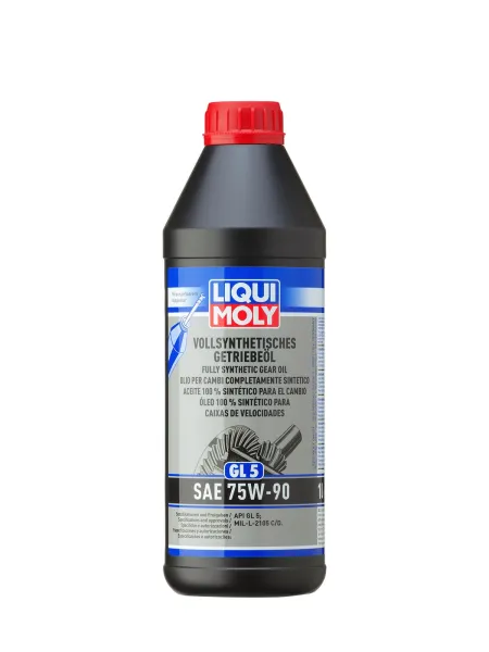 Aceite sintético Liqui Moly SAE 75W-90 API GL5 para cajas de cambio manuales y diferenciales.