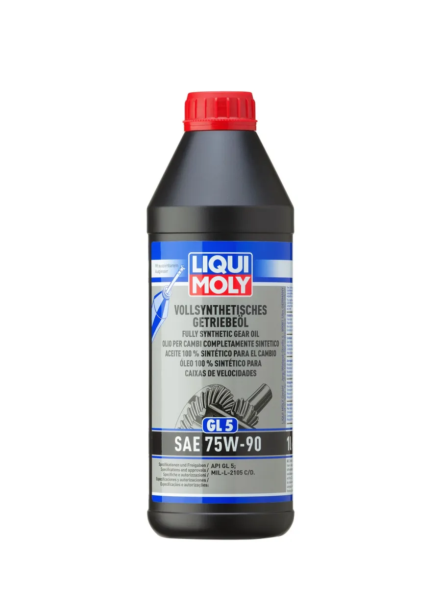 Aceite sintético Liqui Moly SAE 75W-90 API GL5 para cajas de cambio manuales y diferenciales.
