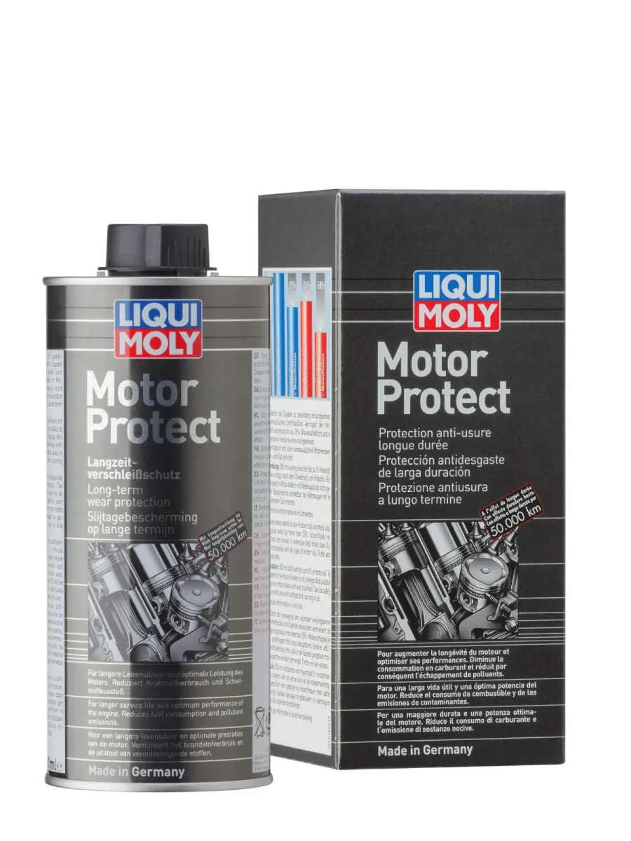 Liqui Moly Motor Protect 500ml: Protección sintética antidesgaste de alta presión con duración de hasta 50.000 km.