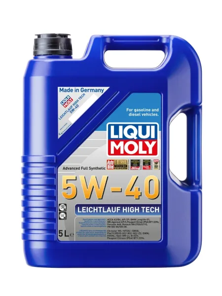 Envase de 5L de aceite sintético Liqui Moly 5W-40 Leichtlauf High Tech