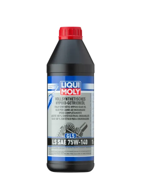 Aceite sintético para transmisiones y diferenciales autoblocantes (LS) Liqui Moly 75W-140 GL5 (Envase 1 Litro).