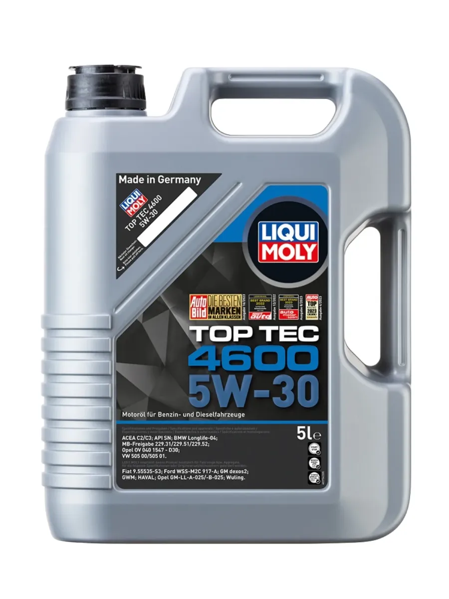 Aceite sintético Liqui Moly Top Tec 4600 5W-30 galón de 5 litros para motor a gasolina y diésel