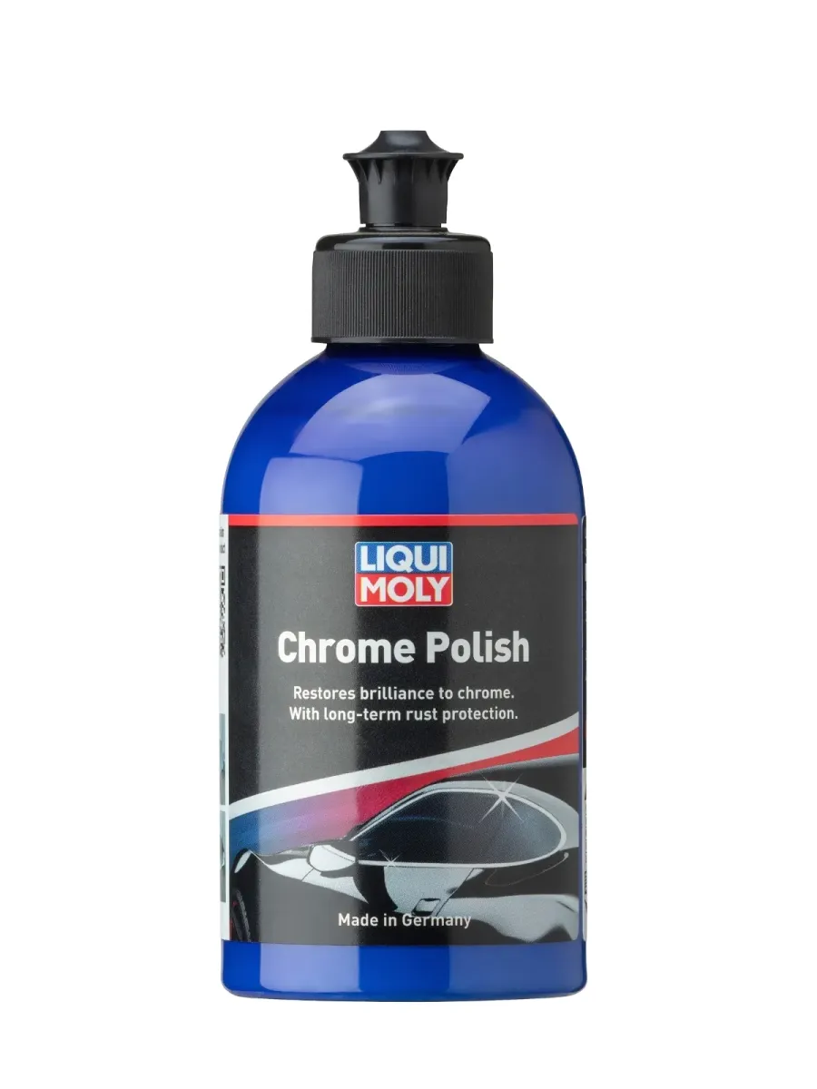 Pulidor de Cromado Liqui Moly Chrome Polish para eliminar óxido y restaurar brillo espejo en piezas cromadas.